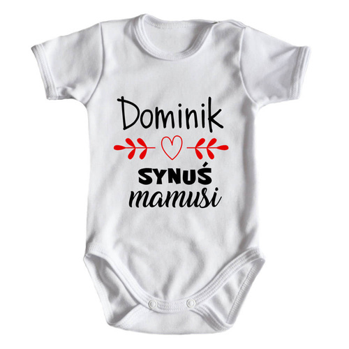 "Synuś mamusi z imieniem" body długi rękaw Moocha biały 