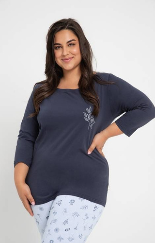 Piżama Damska 3012 Magnolia Taro- granat