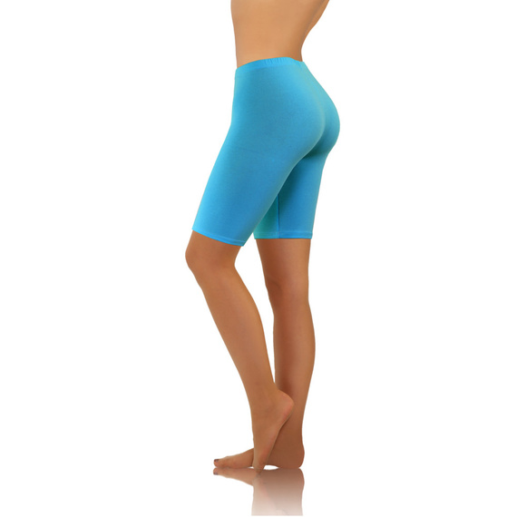 Legginsy damskie sportowe kolarki kryjące krótkie Sesto Senso turkusowy