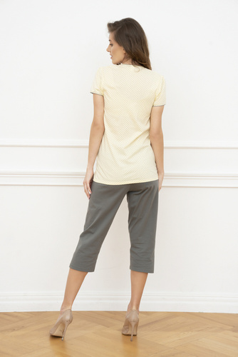 Felicita piżama damska krótki rękaw- żółty