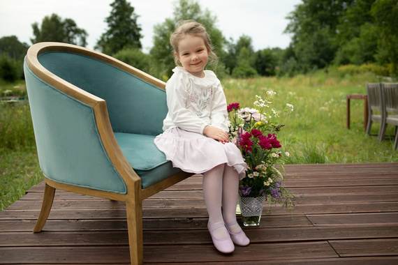 Bluzk dziewczęca z długim rękawem Charlotte Pinokio - ecru