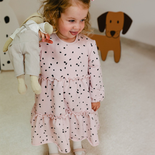 Sukienka z długim rękawem Dogs & Spots  Eevi - różowa