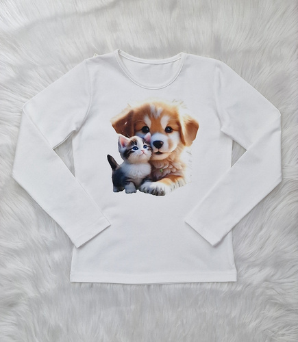 Friends Bambarillo ecru– bluzka dziewczęca z dzianiny jersey | Bawełna 95%, elastan 5%