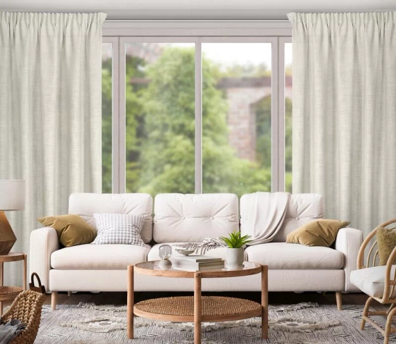 Zasłona na taśmie Rosi Eurofirany ciemny beżowy