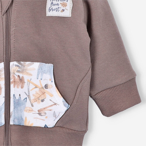 Bluza dresowa z kapturem z bawełny organicznej Skarby Jesieni Nini brązowy 