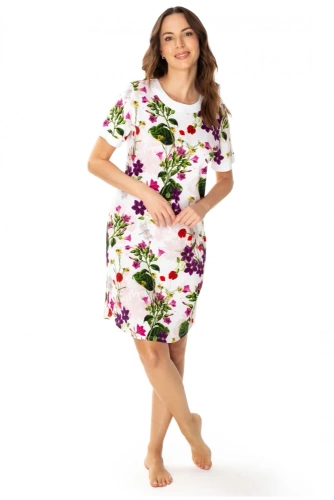 Koszula nocna 86669 Nataly Mewa druk kwiaty