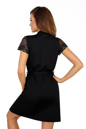 Elegancki szlafrok Felicia Donna - czarny