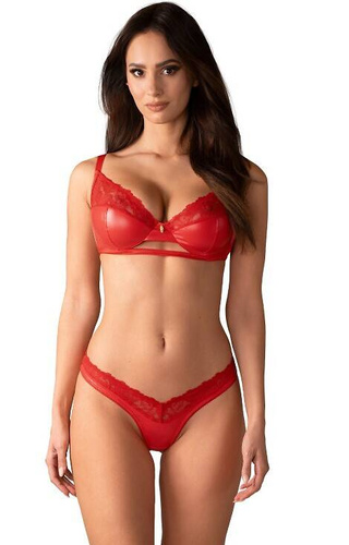 Komplet 2-częściowy biustonosz i stringi Aliosa Obsessive - czerwony