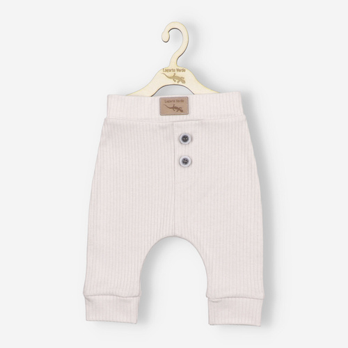 Spodnie prążkowane Lagarto Verde - ecru