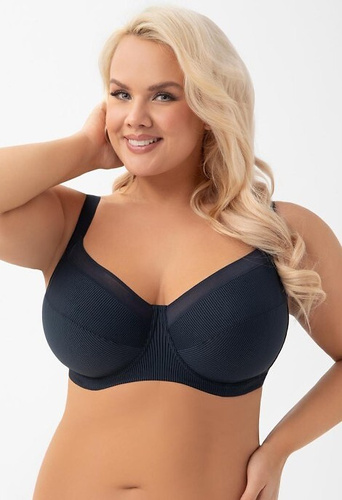 Biustonosz miękki Gorsenia Anika K974 granatowy – z fiszbinami, dopasowany, elegancki i wygodny