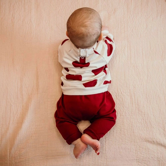 Spodnie niemowlęce Love Eevi - bordowe