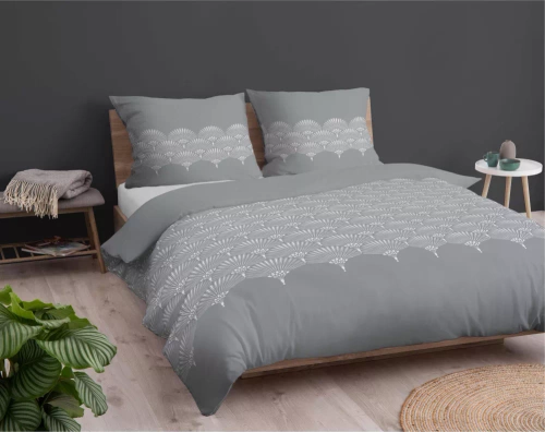 Pościel flanelowa rozeta ornamenty 4951 B Detexpol szary