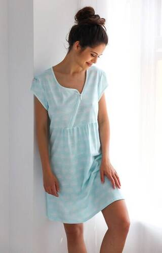 Koszula nocna do karmienia Alma Sensis - miętowy