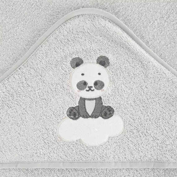 Niemowlęce okrycie kąpielowe Baby 63 Panda Eurofirany srebrny