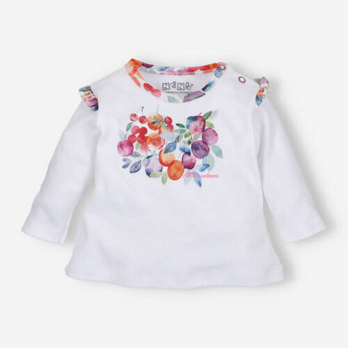 Bluzka z bawełny organicznej Śliweczki Nini ecru