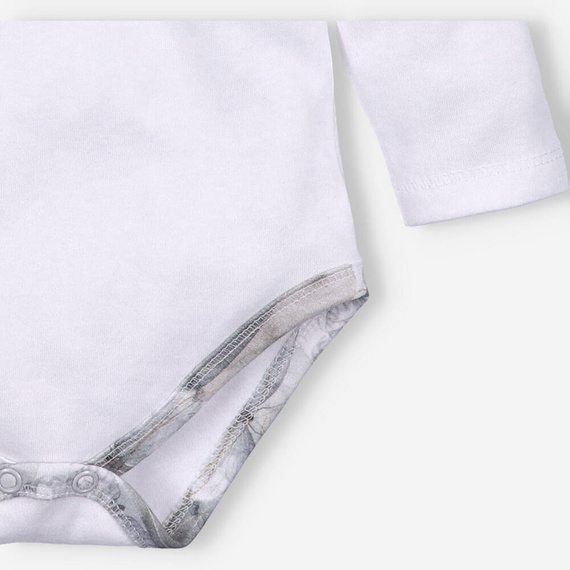 Body dla dziewczynki z bawełny organicznej Butterflies Nini biały