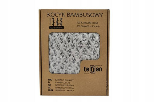 Kocyk bambusowy Squares Terjan - Silver