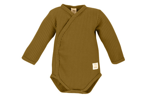 Body baby z długim rękawem  "Natural Waffel" Makoma golden brown