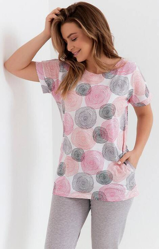 Piżama damska 273 Cana- różowy-szary