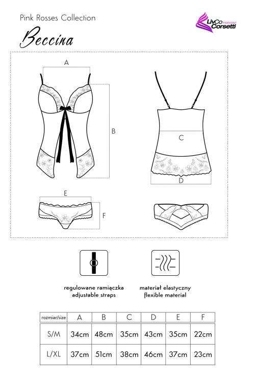 Komplet, koszulka + stingi Beccina LC 90430 Pink LivCo Corsetti Fashion