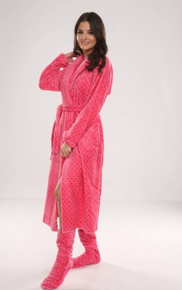 Długi Szlafrok damski 548 Melanie Forex - malina