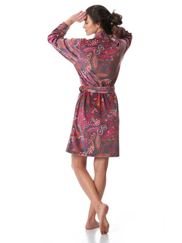 Szlafrok Damski LGD 782 Key - mocca/wzór