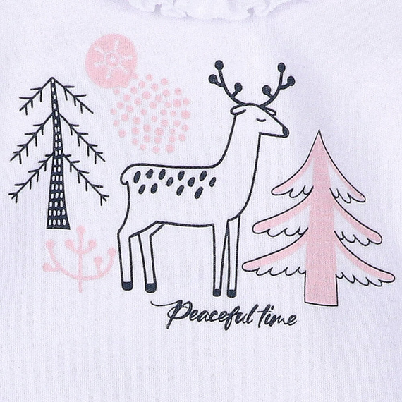 Body z bawełny organicznej Jelonki Nini biały