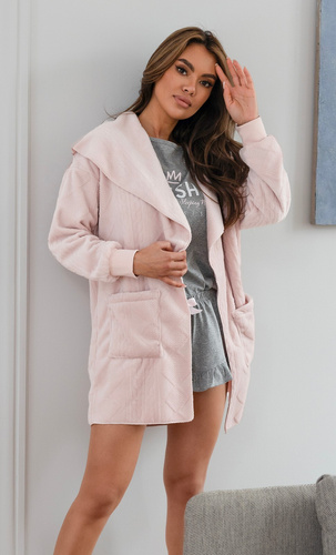 Kardigan Szlafrok Ruth Sensis - różowy pudrowy