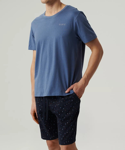 Piżama męska krótki rękaw,NMP-385  Atlantic- granatowy