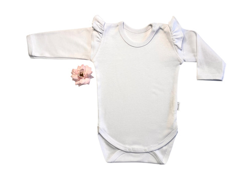 Bawełniane body dziewczęce ecru BD15227 – miękkie i delikatne