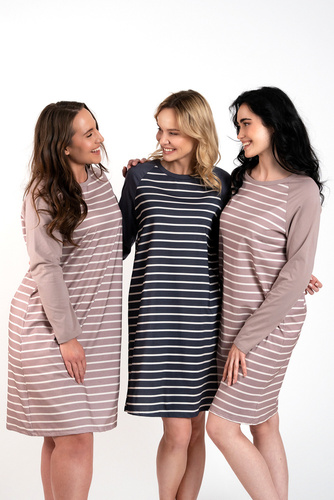 Koszula nocna damska Oda Italian Fashion - druk cappuccino