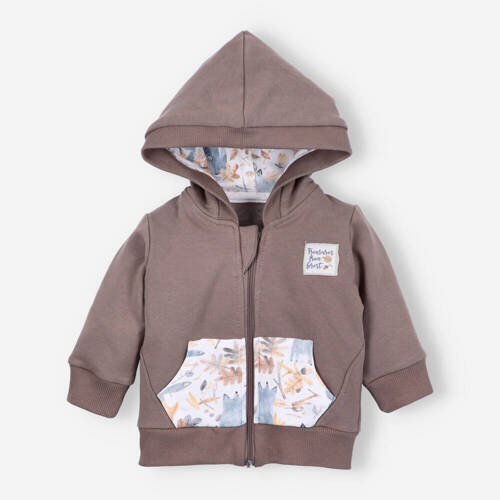 Bluza dresowa z kapturem z bawełny organicznej Skarby Jesieni Nini brązowy