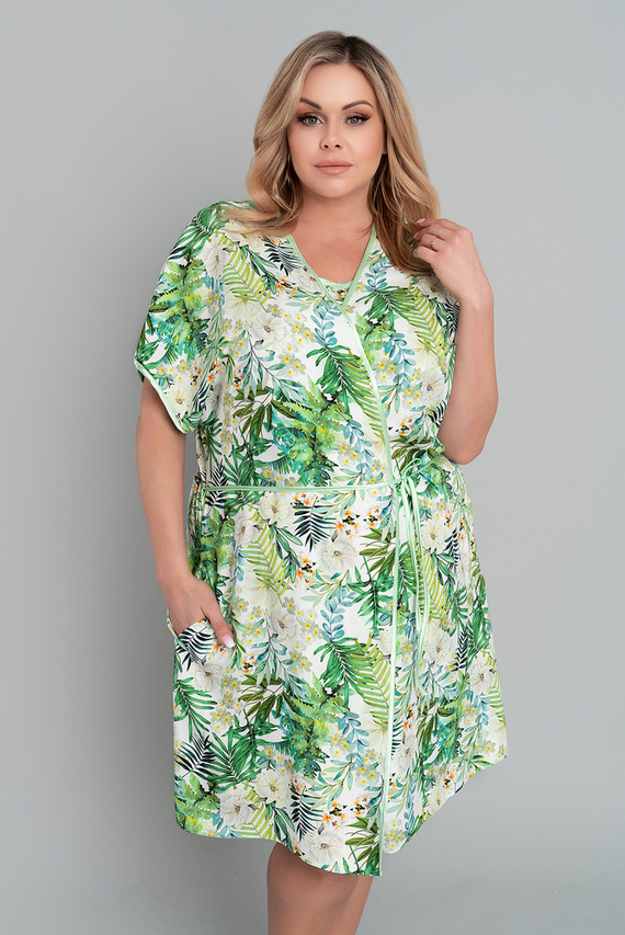 Szlafrok Damski Florina Italian Fashion - druk liście