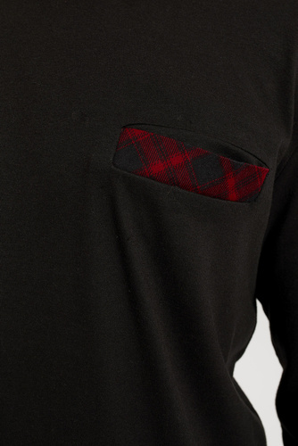 Piżama Męska długi rękaw, długie spodnie Zeman Italian Fashion - czarny/druk