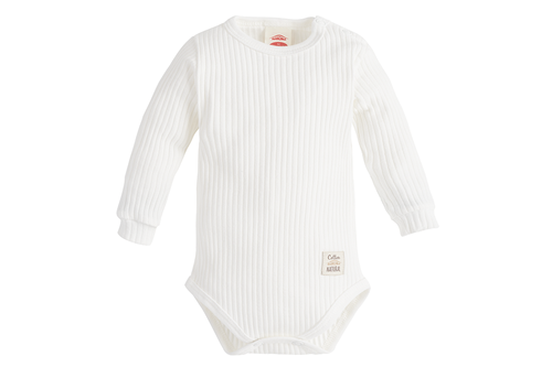 Body niemowlęce z długim rękawem "Natural Harmony" Makoma ecru