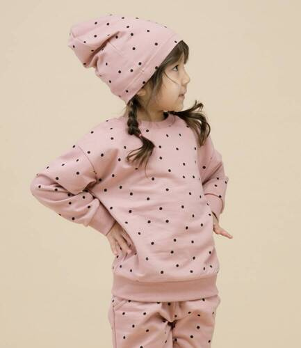 Czapka dla dziewczynki Tres Bien Pinokio - róż groszki