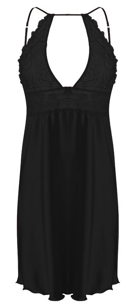 Koszulka satynowa damska Afrodyta DKaren - Czarny