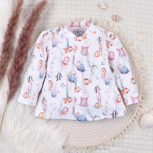 Nini Kaftanik Underwater World – organiczna bawełna, dla niemowląt, z napami