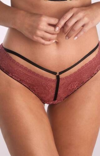 Figi damskie B-1108/3 Eva  Kinga - czarny-beżowy