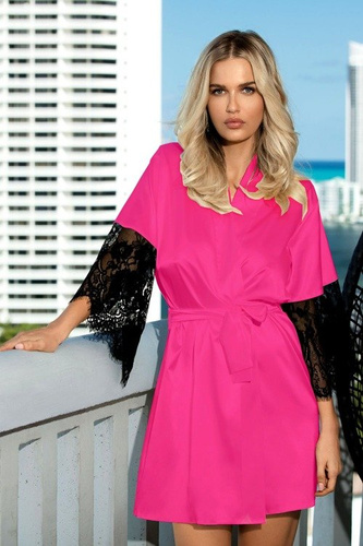 Dagmara Satynowy Szlafrok Damski DKaren - ecri 