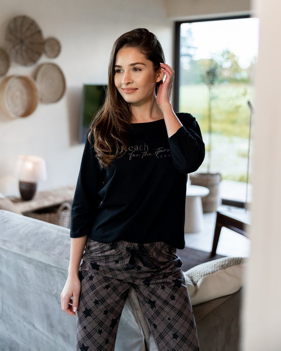 Sensis Piżama damska Reach For The Stars - czarny-brązowy