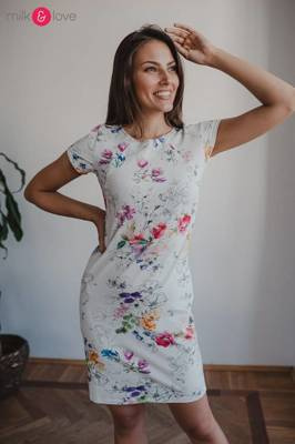 Milky dress sukienka do karmienia krótki rękaw Milk&Love kwiaty
