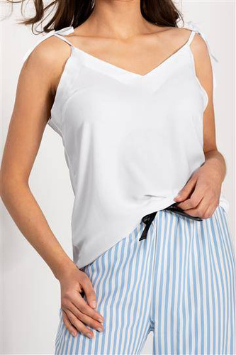 Piżama damska Erica Momenti Per Me white-baby blue 