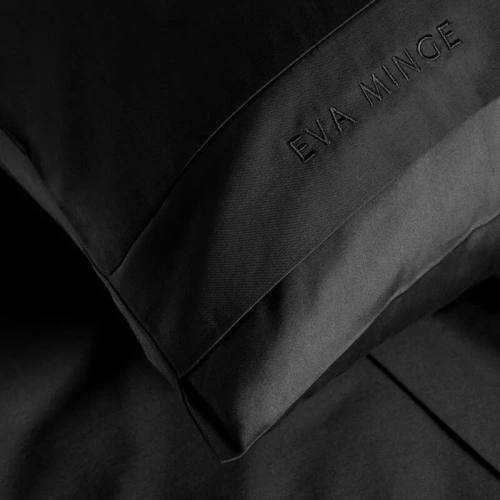 Jednobarwna pościel bawełniana Elegant 1B Eva Minge czarny | Satynowa miękkość w Twojej sypialni