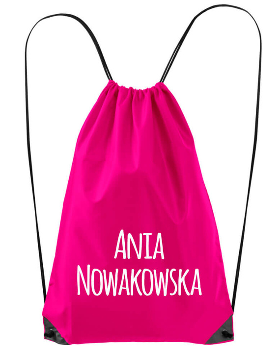 Worek do szkoły na buty WF z personalizacją Moocha różowy 