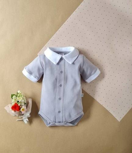 Body z krótkim rękawem 045KR Little Gentleman Marija - szary
