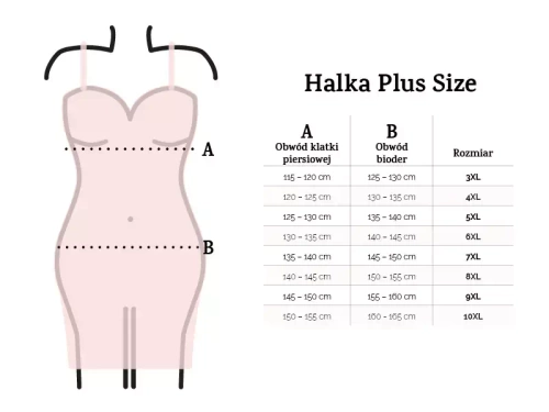 Halka satynowa Harper Plus Size DKaren srebrny 