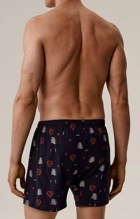 Bokserki męskie Atlantic 2GMB-012 – 100% bawełna, print w serca, 2 szt.