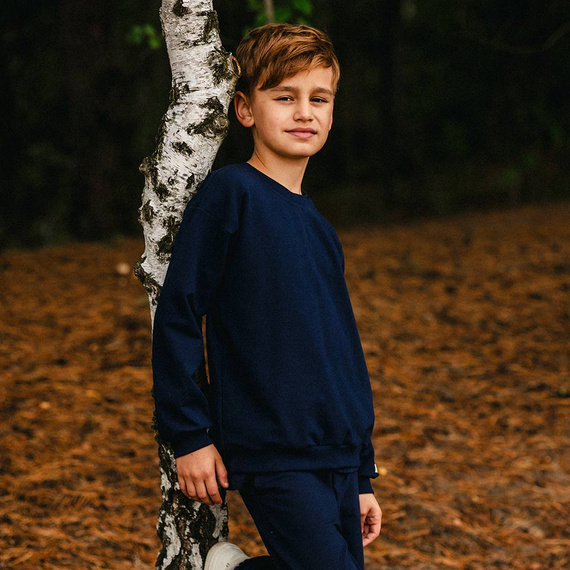 Eevi Simply Comfy granatowa -  stylowa bluza oversize dla dzieci z miękkiej bawełny