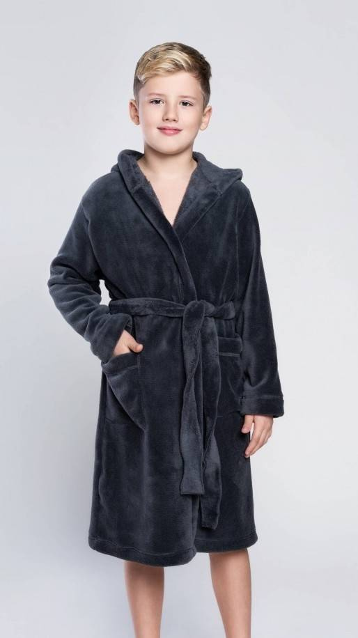 Szlafrok chłopięcy Mimas Italian Fashion- szary